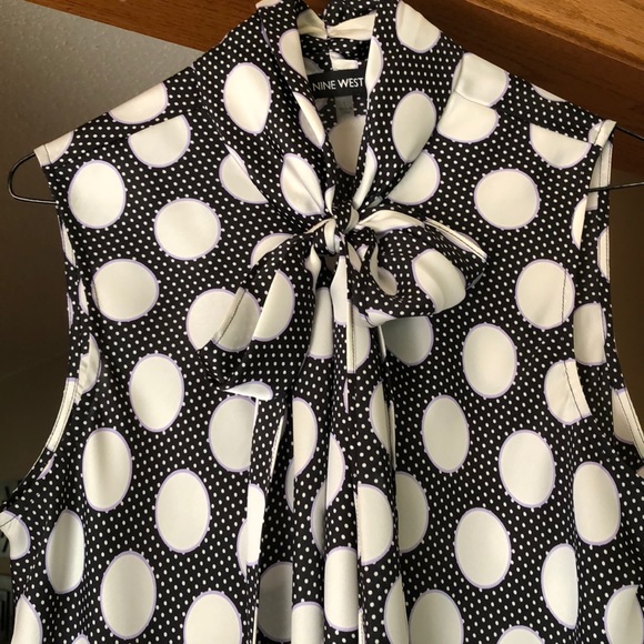 Nine West sleeveless dressy top with bow tie - Picture 2 of 4